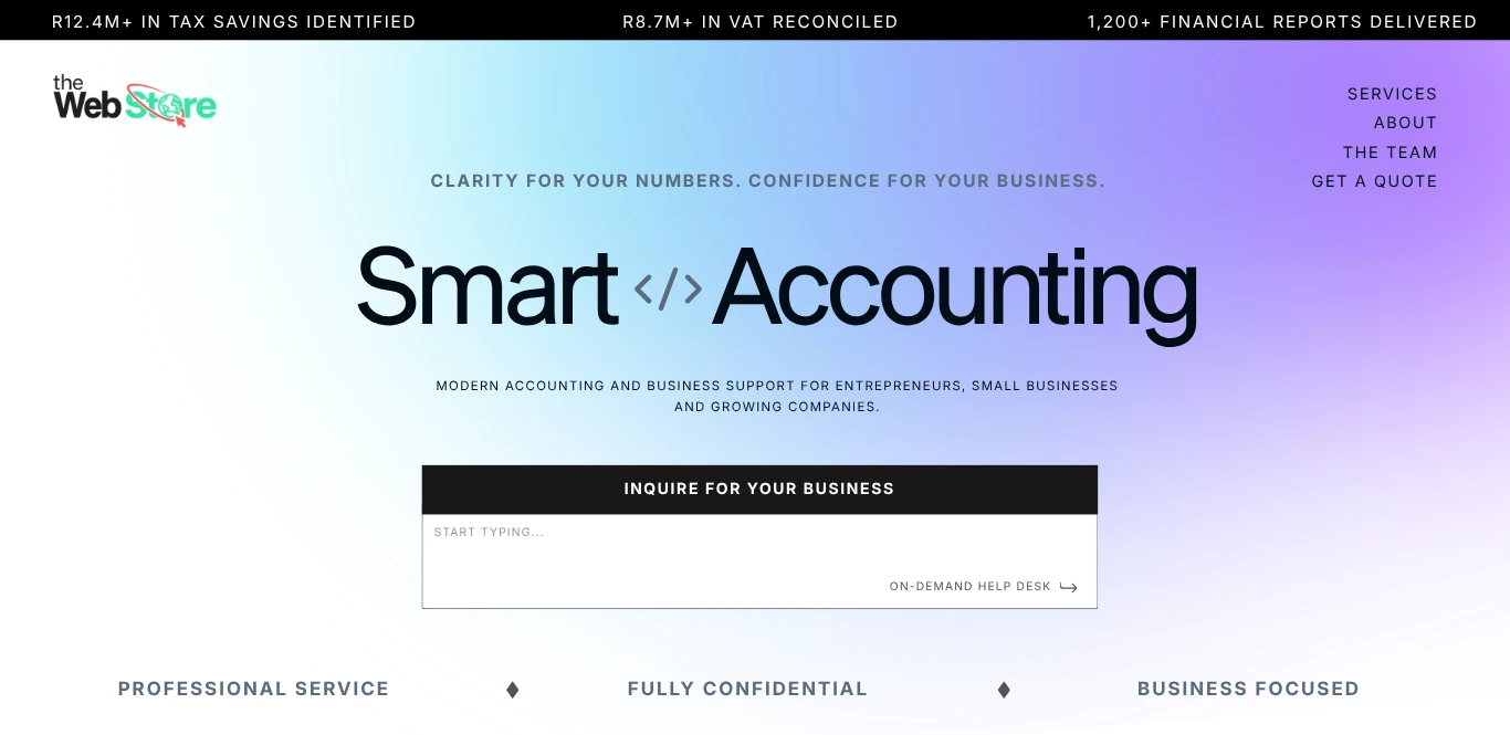 Professional Presence website preview