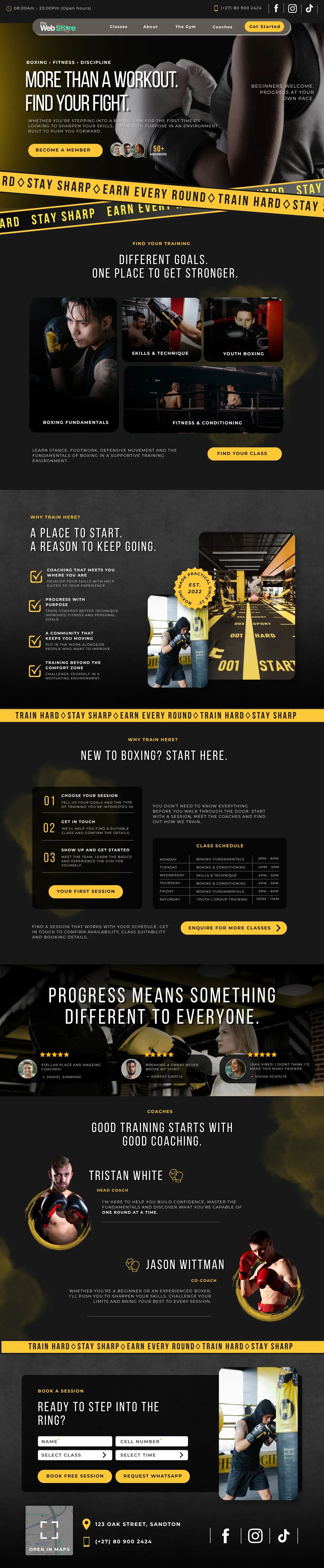 Full page preview of the Bookings & Enquiries website design