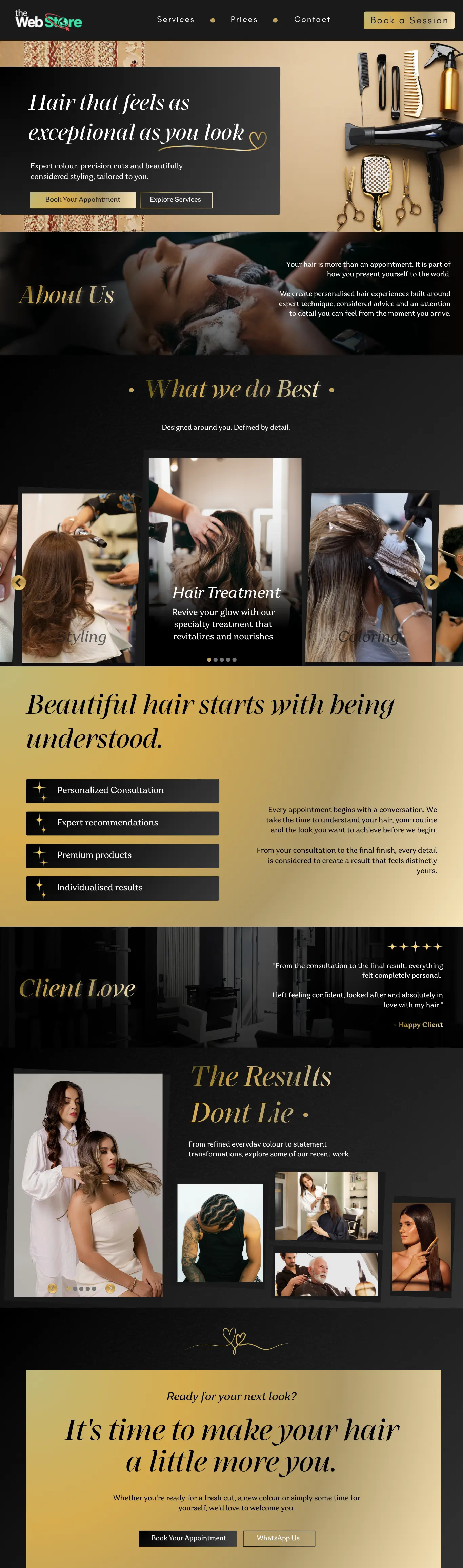 Full page preview of the Conversion website design