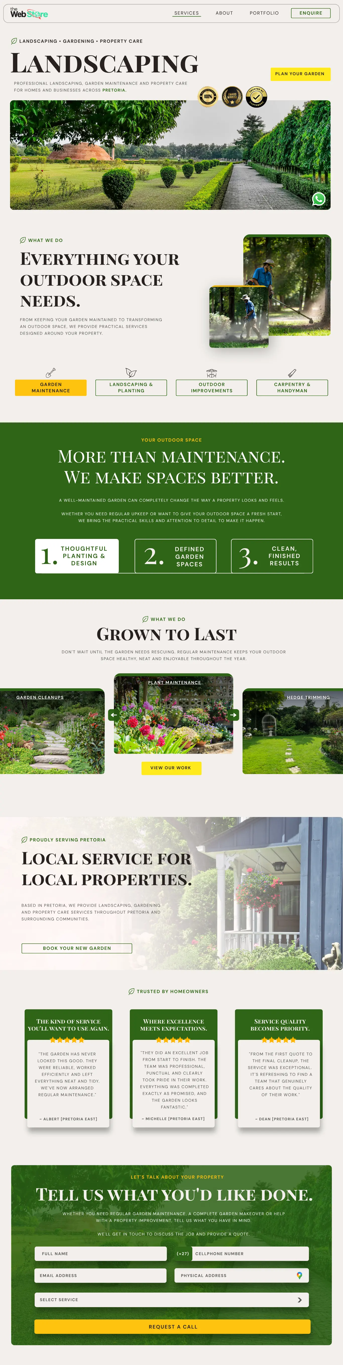 Full page preview of the Local Lead Generation website design