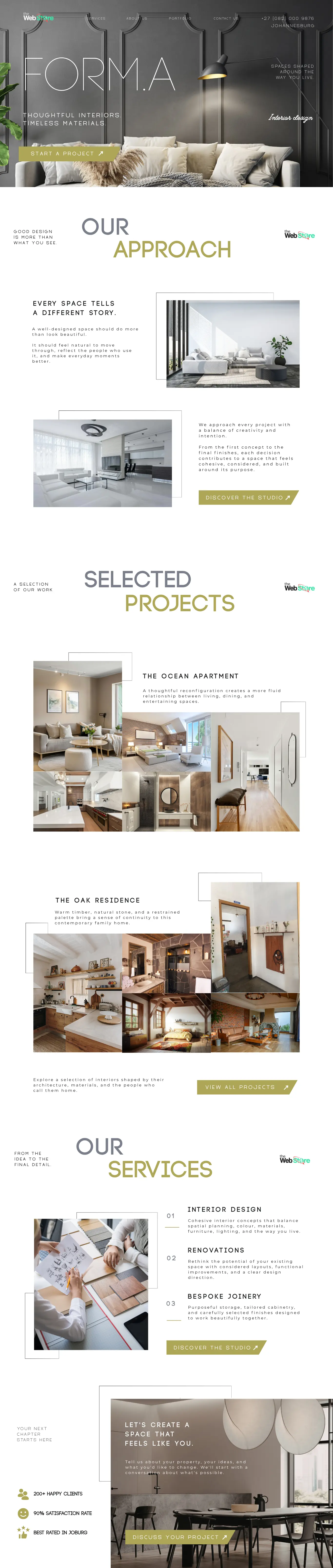 Full page preview of the Portfolio Showcase website design